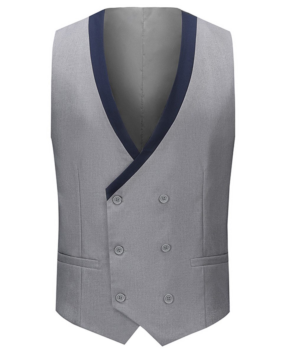 Allthemen Anzugweste mit V-Ausschnitt Herrenweste Zweireihig Weste Kontrast günstig online kaufen