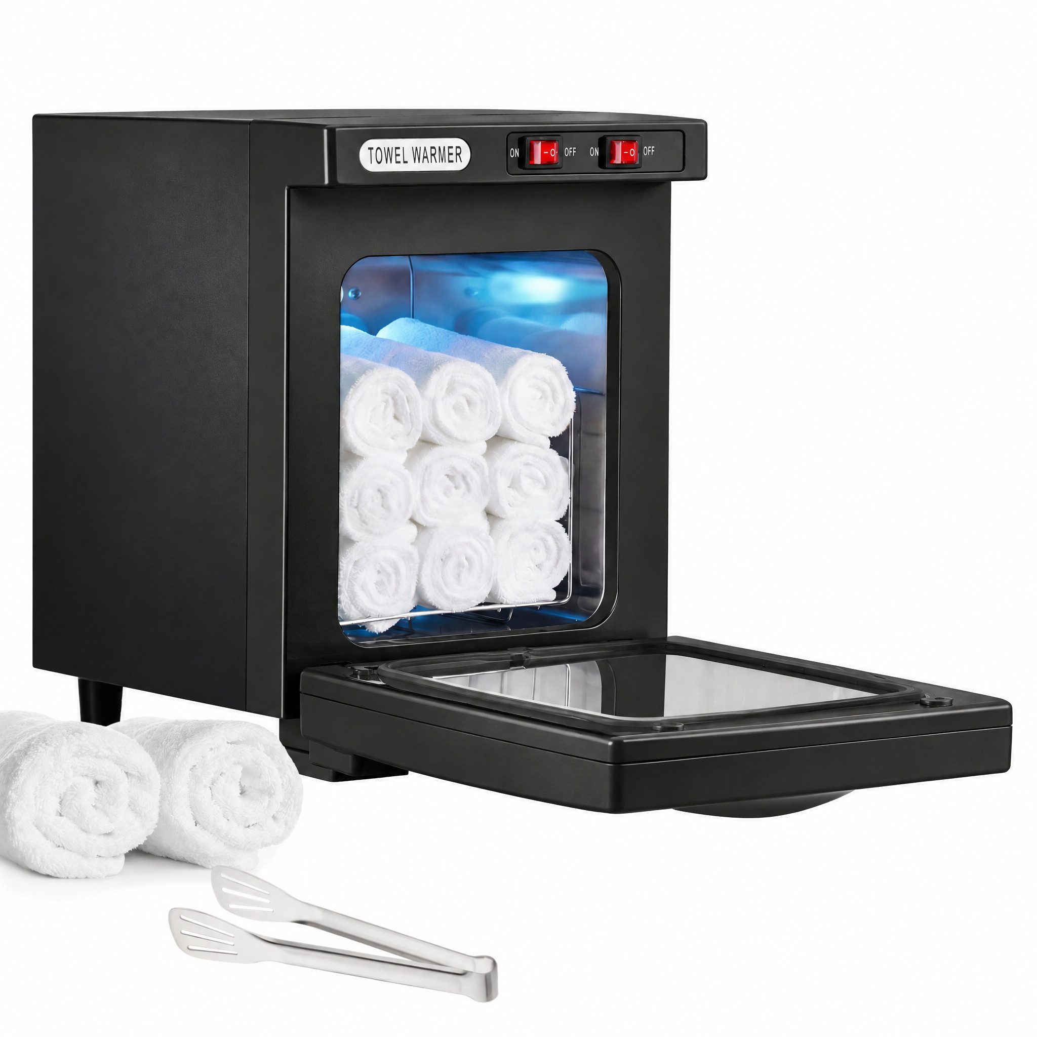 Rebonique Badheizkörper Handtuchwärmer mit UV Sterilisator Elektrisch 360° Heizung Handtücher, 8L UV-Handtuch Desinfektionschrank mit Handtuchclip