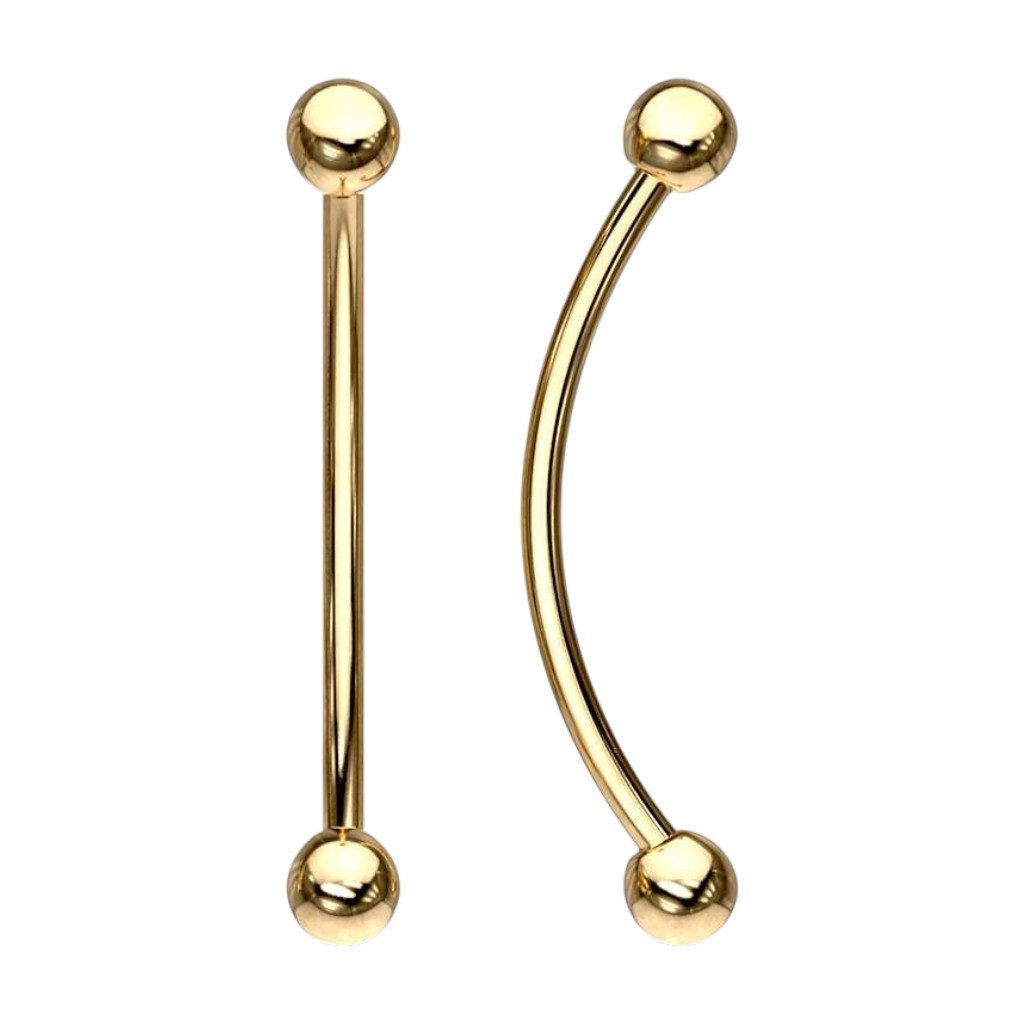 Taffstyle Piercing-Set Snake Eyes Piercing Curved Barbell Chirurgenstahl Zungenpiercing (Zungenpiercing Snake Eye mit Kugeln glänzend hautfreundlich Chirurgenstahl)