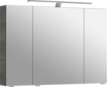 Saphir Badmöbel-Set 6005 Sprint 2-teilig, Keramik-Waschtisch mit LED-Spiegelschrank, (2-St), Waschplatz 98 cm breit, inkl. Türdämpfer, 3 Türen, 2 Schubladen