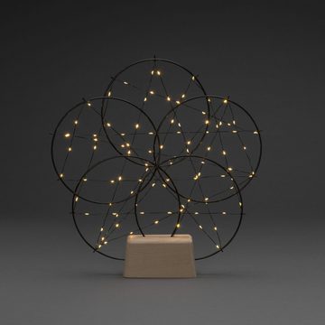 KONSTSMIDE LED Dekolicht Weihnachtsdeko, LED fest integriert, LED Metallsilhouette "5 kleine Ringe", mit Holz-Fuß