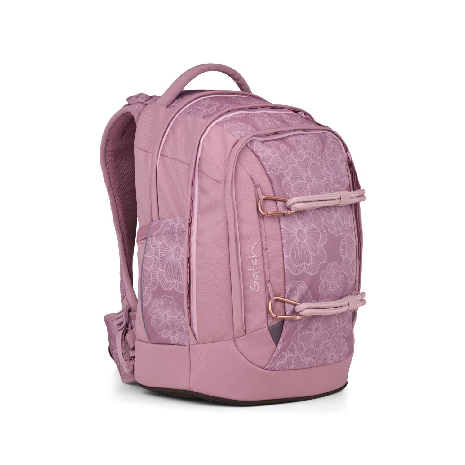 Satch Schulranzen Schulrucksack-Set PACK Magnolia Dream 4-teilig (3-teilig), ergonomisch, Your-Size-System, 5 Fächer