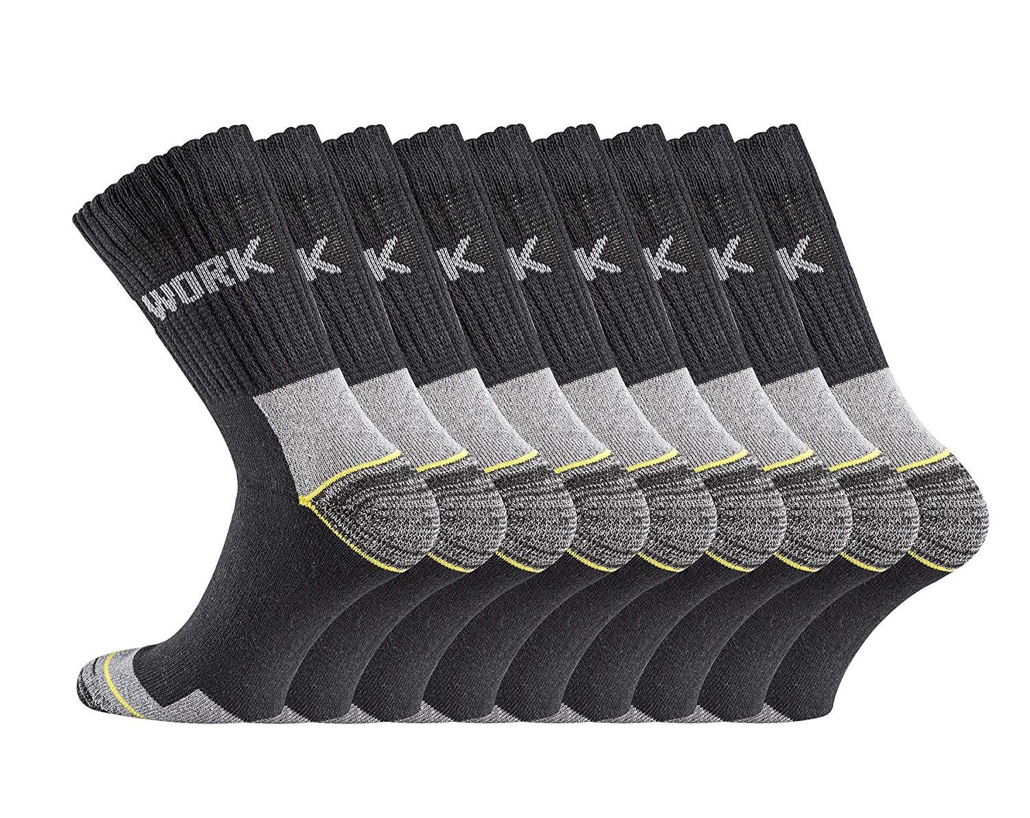 FussFreunde Arbeitssocken 9 Paar MEGA Robuste Herren Arbeitssocken Work Socks Crew-lang (9 Paar) mit Vollfrotteefuß, Komfortbund
