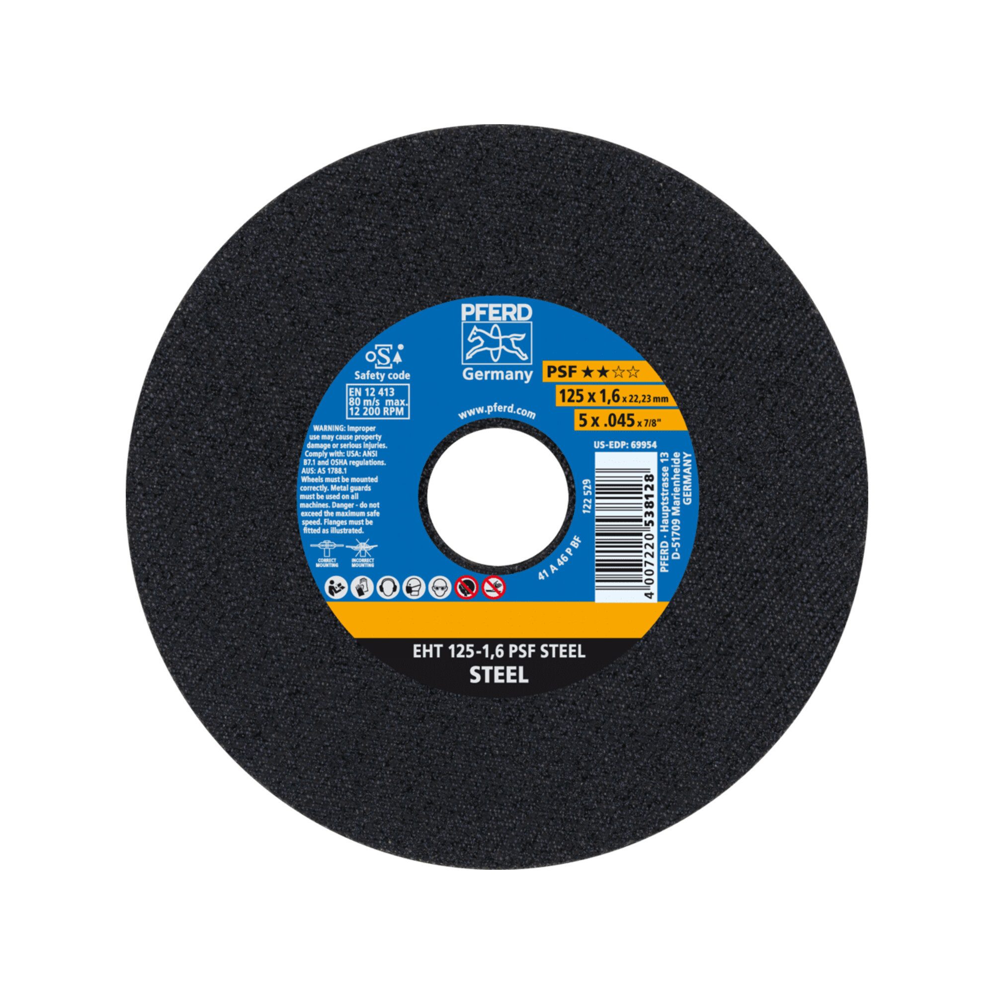 Pferd Trennscheibe PFERD TOOLS Trennscheibe EHT 125x1,6x22,23 mm gerade Universallinie PS