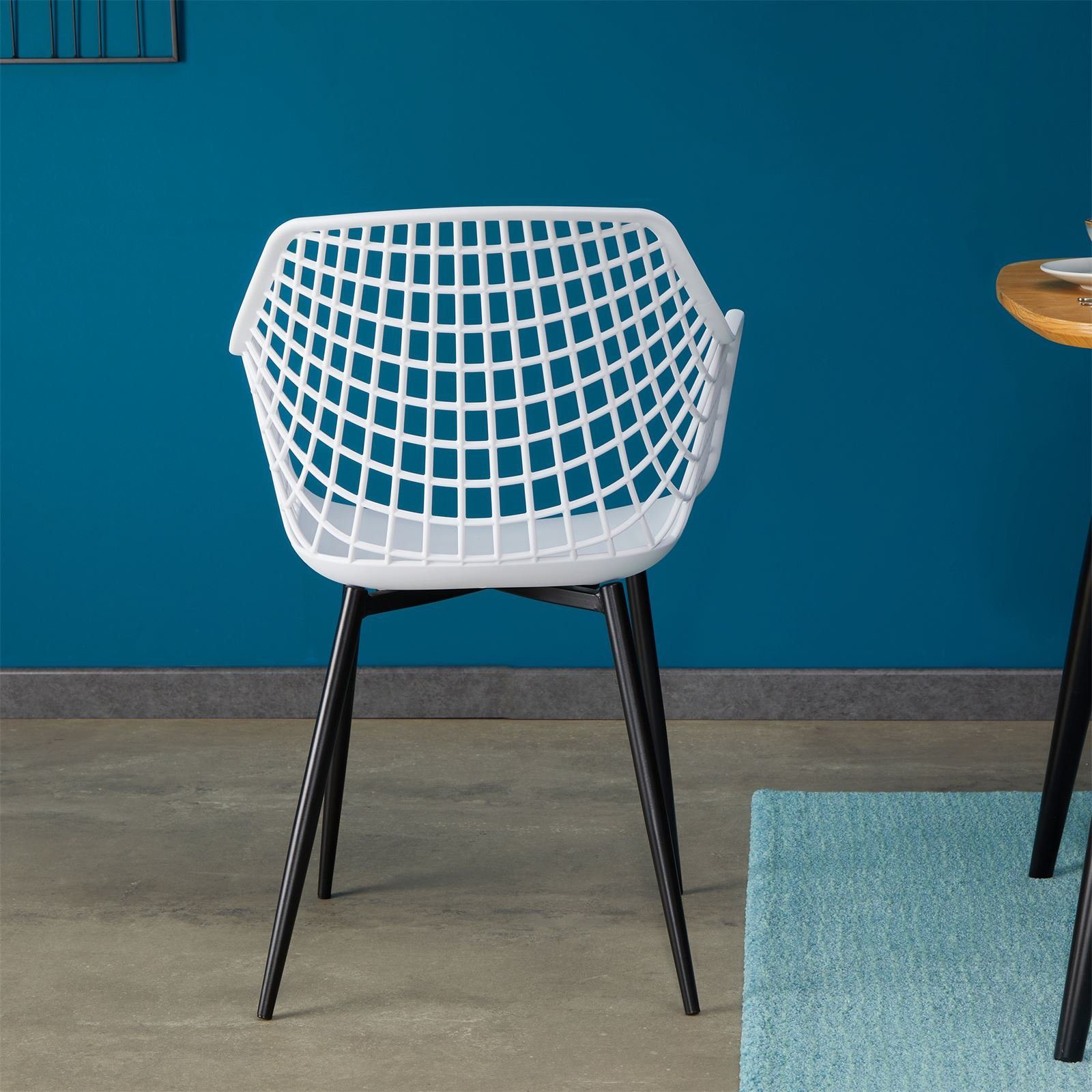 Küchenstuhl (4 Kunsts Retro 4er St), Design Stühle weiß LUCIA IDIMEX Esszimmerstuhl mit Set Esszimmerstuhl Sitz