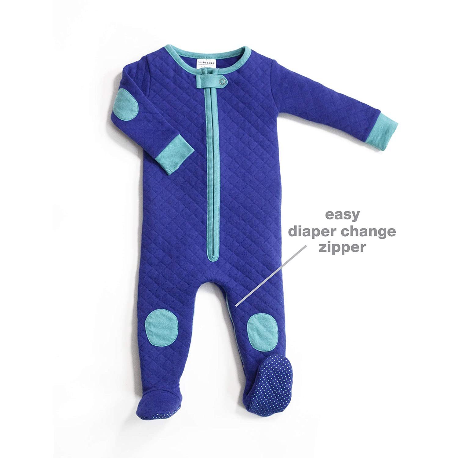 Baby Deedee Schlafoverall Baby Langarm Overall mit Füßen, Schlafoverall, Strampler warm blau