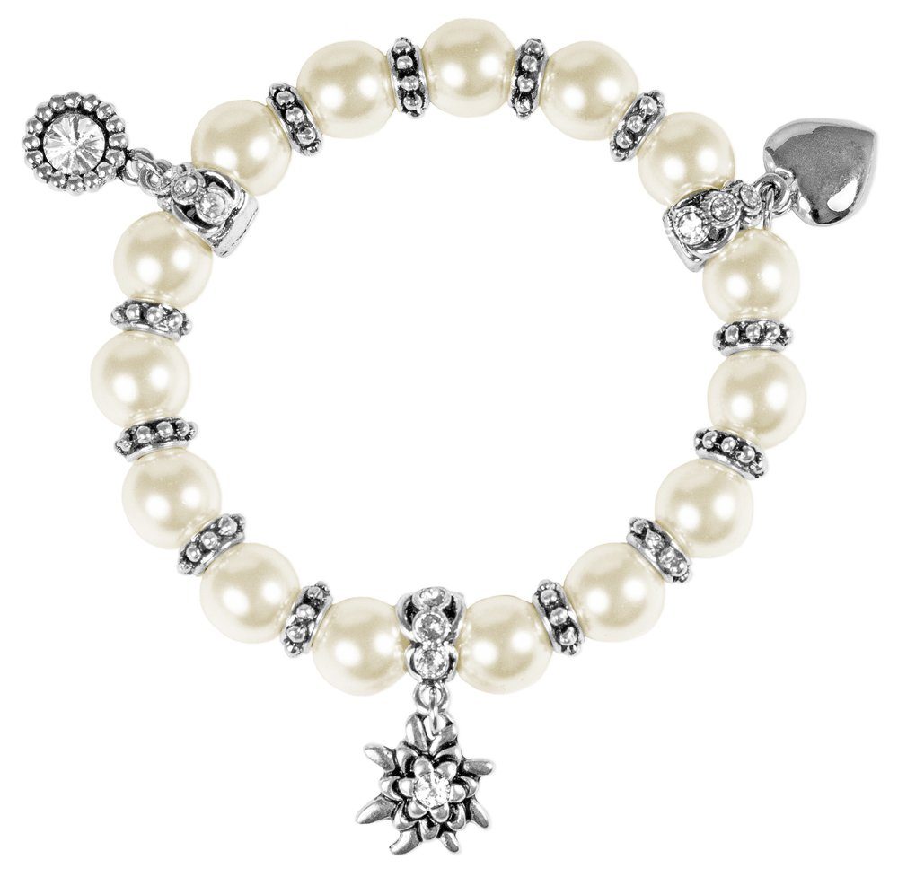 Perlenarmband LUISIA Perlenarmband Kayla mit drei Anhängern
