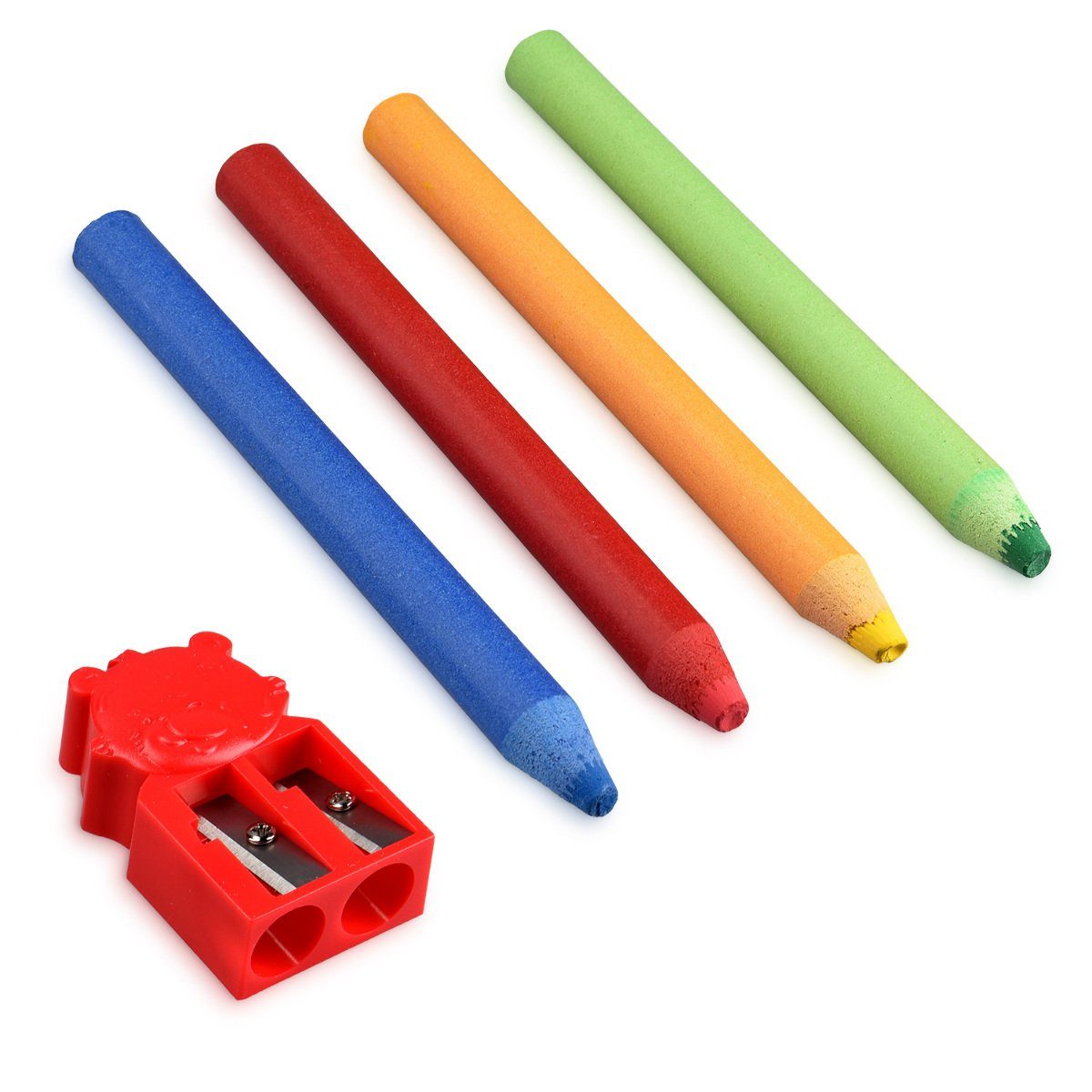 Navaris Kreidemarker, 4x Kreidestift mit Spitzer bunt - Kreide in Rot