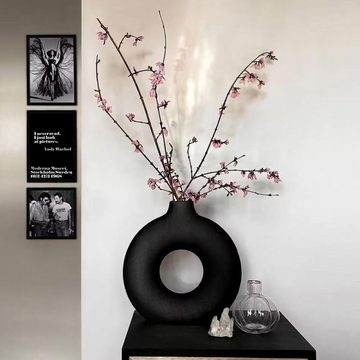 FELIXLEO Dekovase Vase Keramik Donut matt Runde Form Modern Getrocknete Blumenvasen