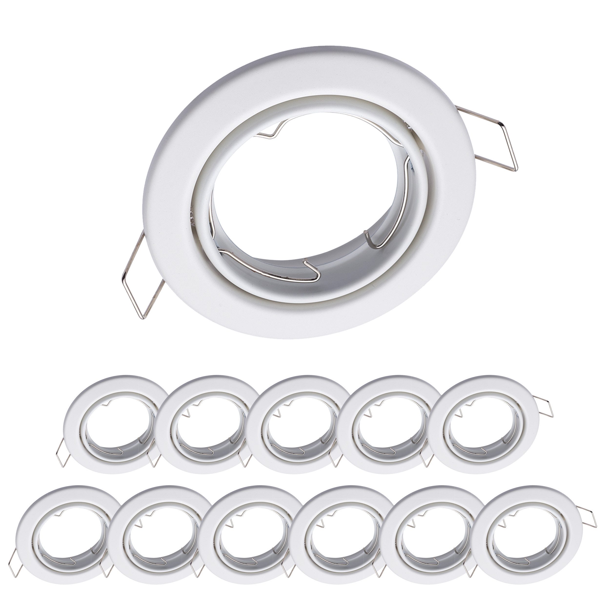 Oktaplex lighting LED Einbaustrahler Dijon Rahmen Einbaustrahler weiß Leuchtmittel wechselbar, ohne Leuchtmittel, geeignet für LED Module