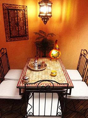 Marrakesch Orient & Mediterran Interior Gartentisch Mosaiktisch 120x80cm eckig, Beistelltisch, Gartentisch, Esstisch, Handarbeit