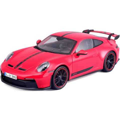 Maisto® Sammlerauto Porsche 911 GT3, ´23, rot mit Streifen, Maßstab 1:18
