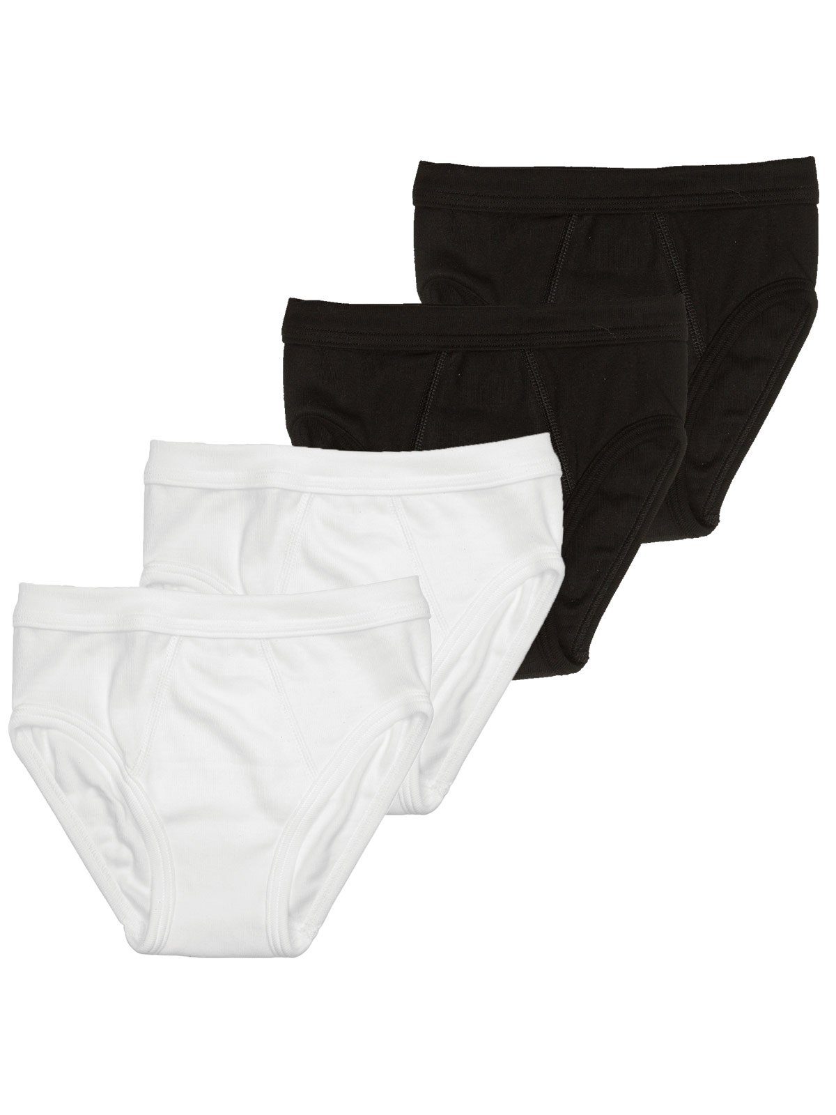 Sweety for Kids Slip 4er Sparpack Knaben Slip Feinripp (Spar-Set, 4-St) - schwarz weiss