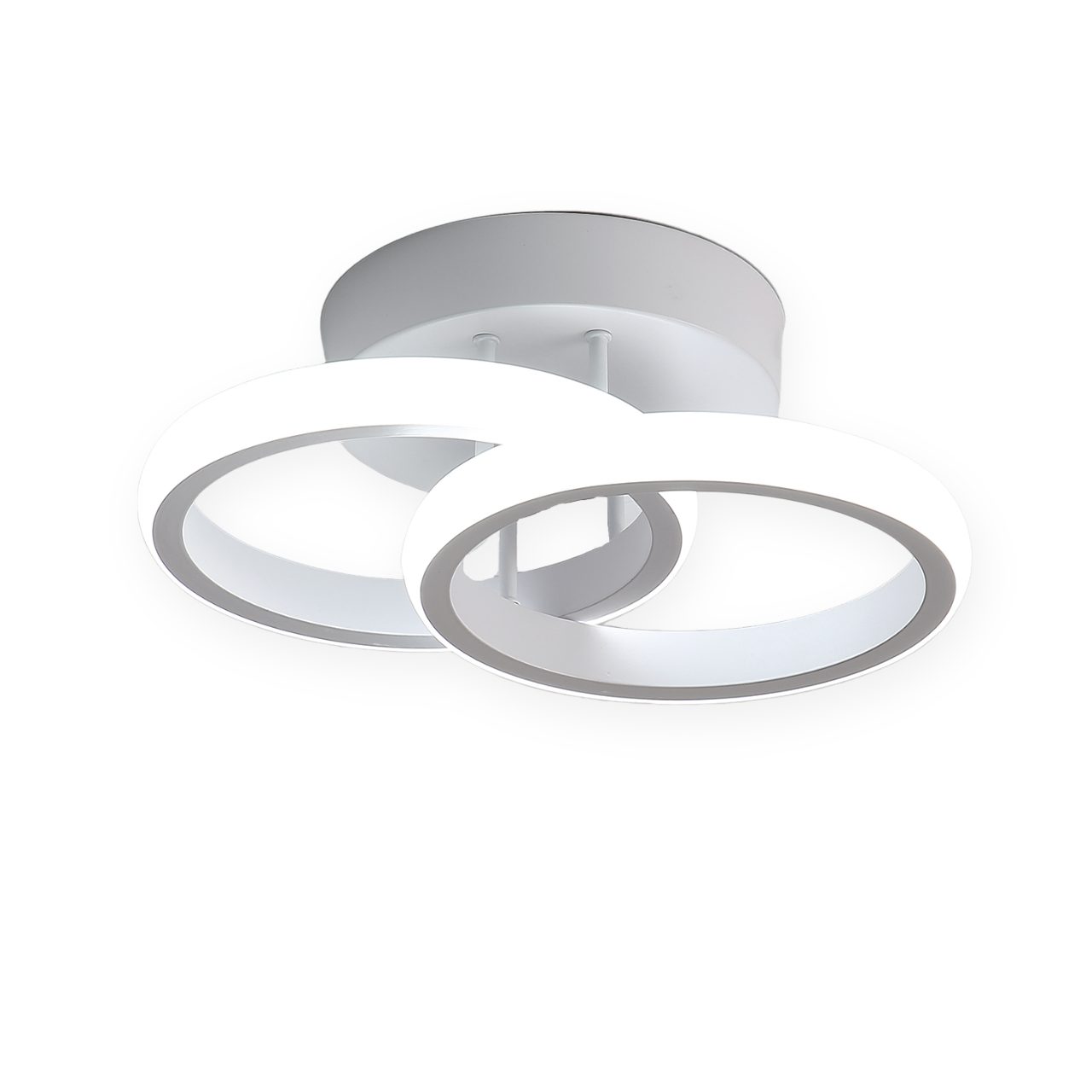 Riserva Dekolicht LED Deckenleuchte Schwarz 22W 3000K Doppelring 25x17cm, Augenschutzdesign,einfache Installation,für Büros,Flure,Gänge