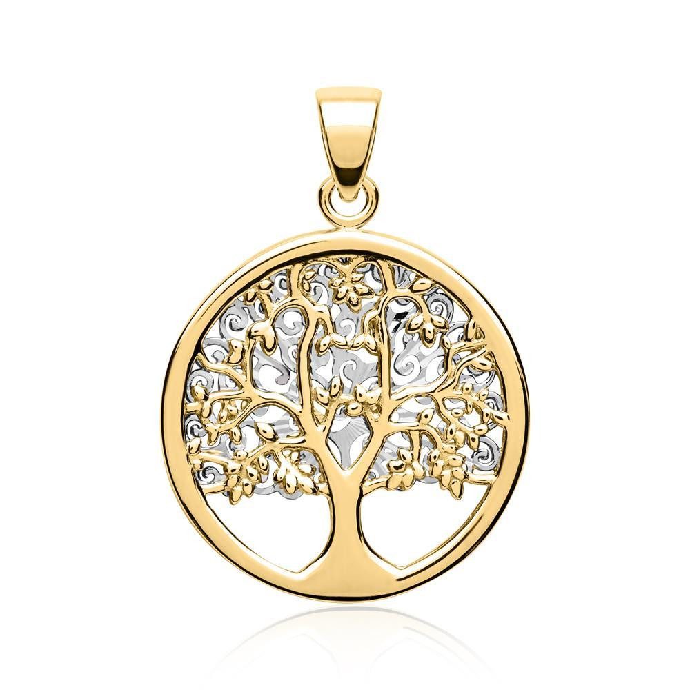 Unique Kettenanhänger Lebensbaum aus 333er Weißgold und Gelbgold GP0240 günstig online kaufen