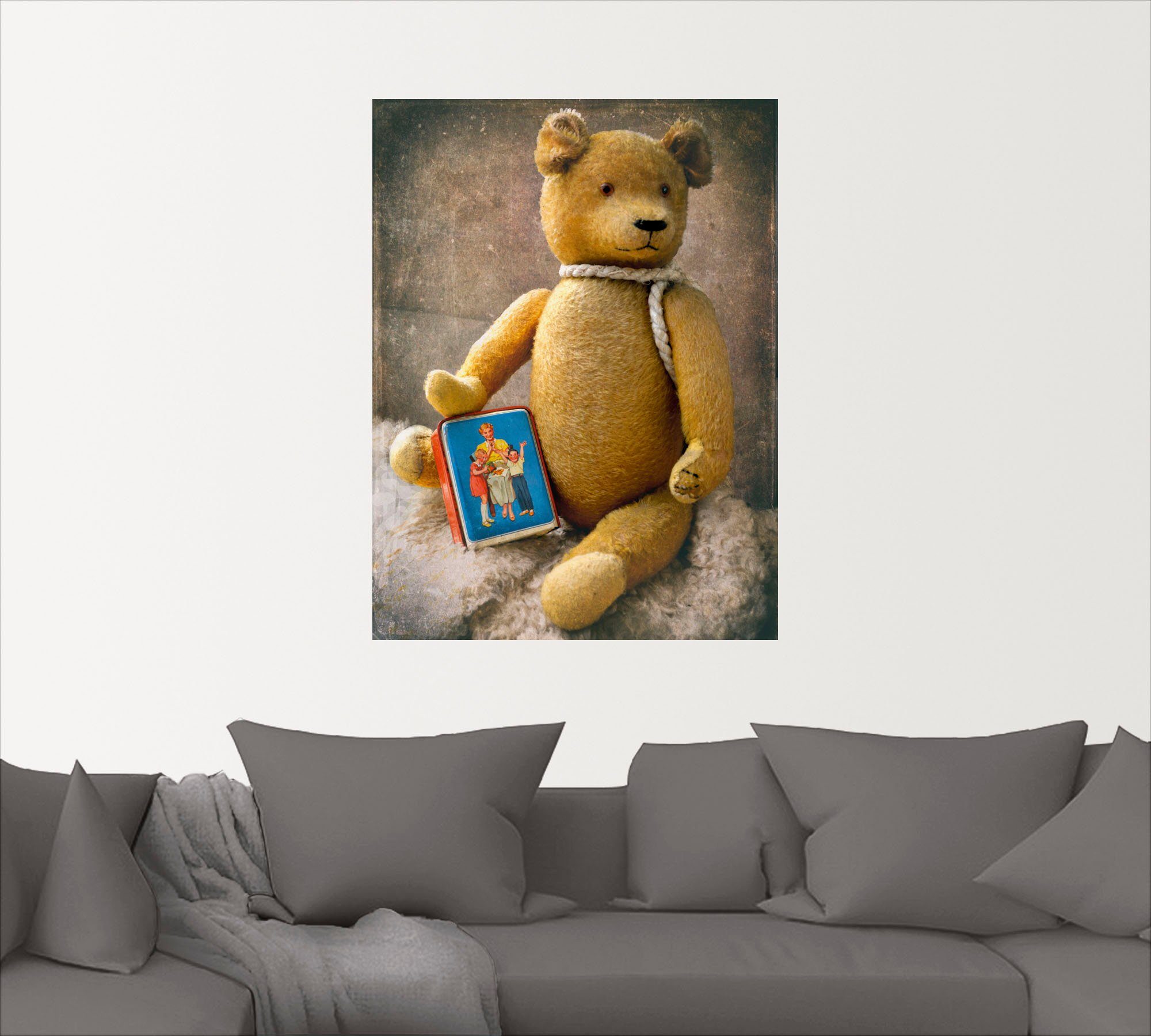 Teddybär Spielzeuge Wandaufkleber Leinwandbild, mit als Poster in (1 oder Größen versch. Wandbild St), Artland Sparbüchse,