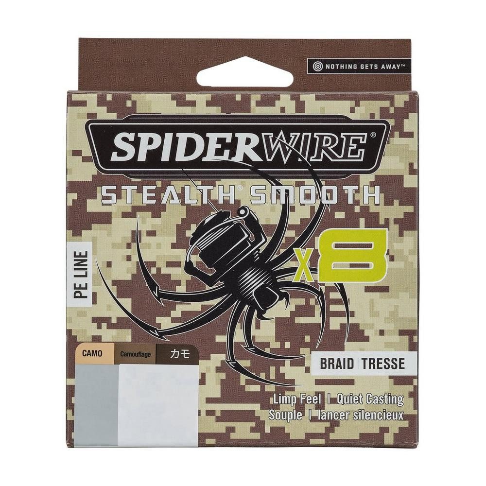 Spiderwire Angelschnur Spiderwire STEALTH SMOOTH 8 CAMO 150m 300m Camouflage, 0.09 m Länge, Sehr abriebfest, Rund geflochten