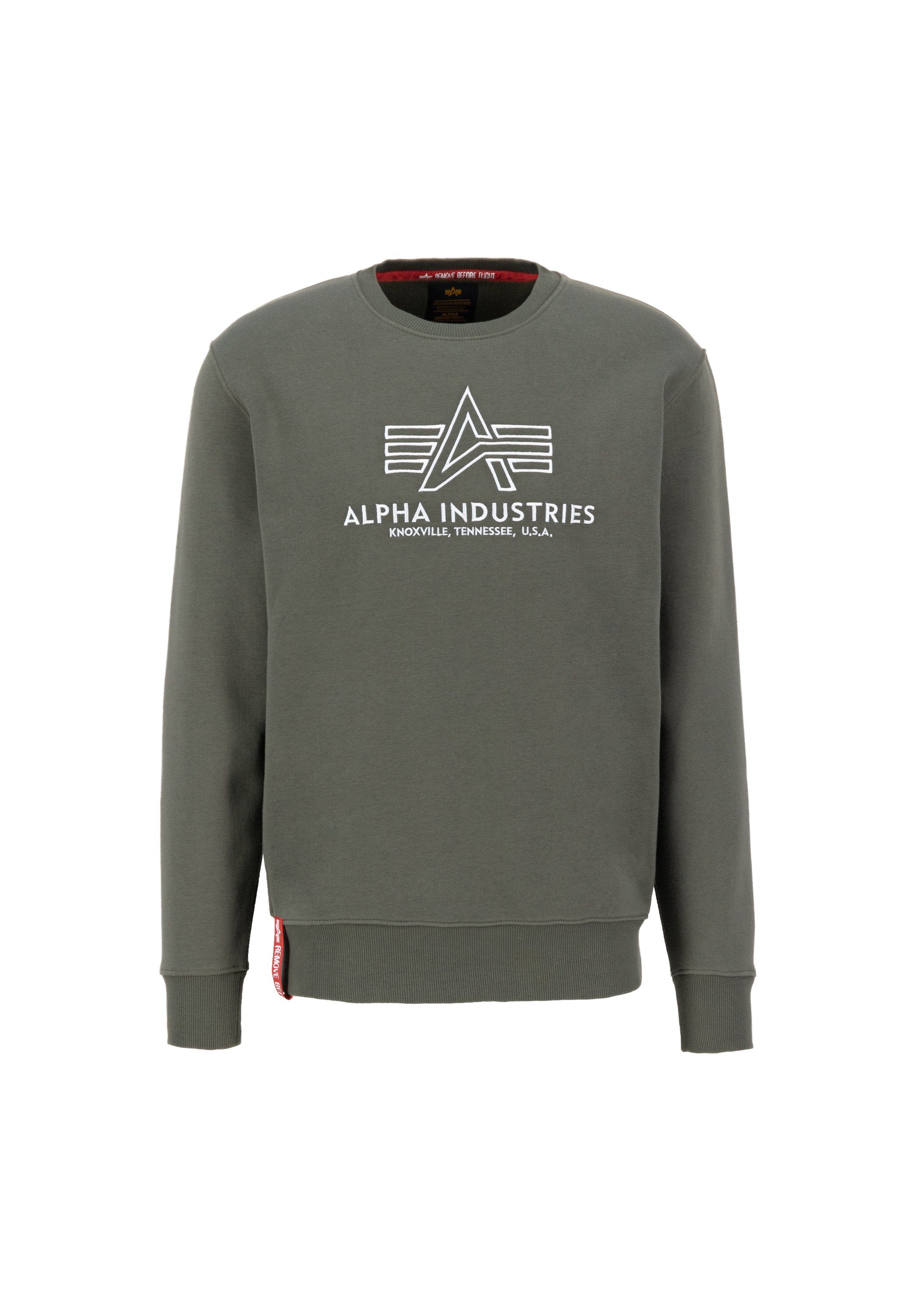 Men Industries Embroidery Alpha Sweatshirts olive Industries Sweater dark - Alpha Basic Sweater