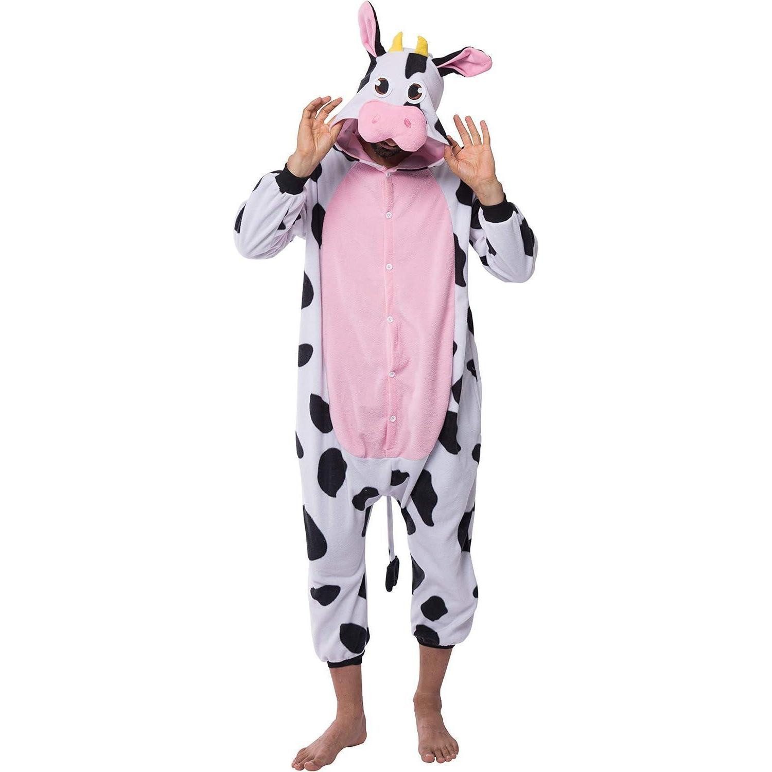 LuxusKollektion Maskottchen-Kostüm Spooktacular Creations Unisex Erwachsene Kuh Tier Pyjama XL Multicolor