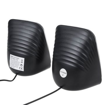 Audiocore AC835 2.0 PC-Lautsprecher (6 W, AUX [3,5mm] Klinkenstecker, Hintergrundbeleuchtung, Lautstärkeregelung)
