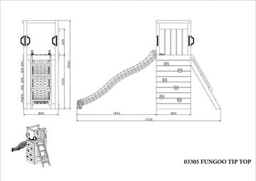 FUNGOO Spielturm TIPTOP, mit Rutsche & Kletterwand