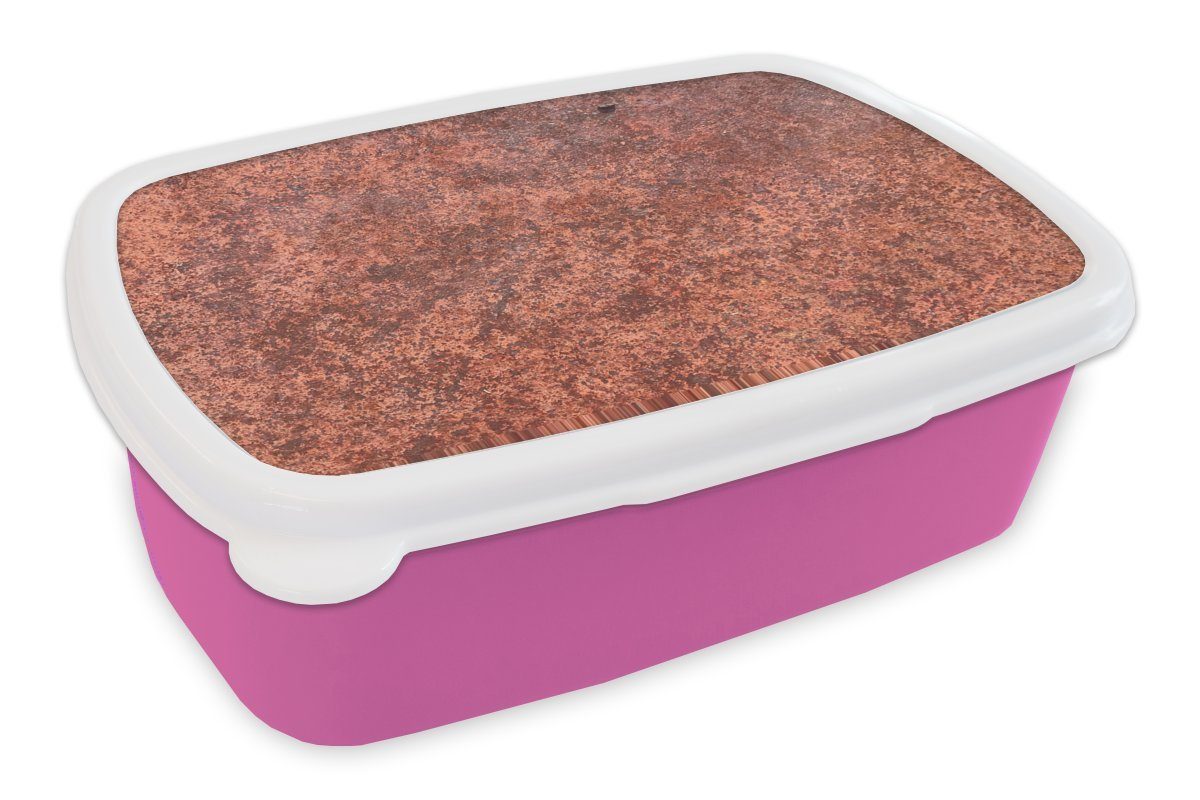 Eisen Erwachsene, - Snackbox, Metall Brotbox Brotdose Kunststoff MuchoWow rosa Mädchen, Lunchbox - (2-tlg), Kinder, Rost, für Kunststoff,