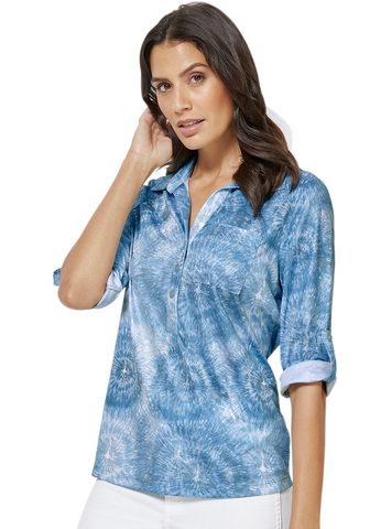 CLASSIC INSPIRATIONEN Кофта-поло с modernem Batik-Druck