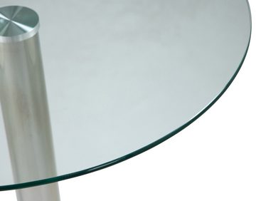 CLP Beistelltisch Glastisch, Durchmesser 60 cm, mit Metallgestell