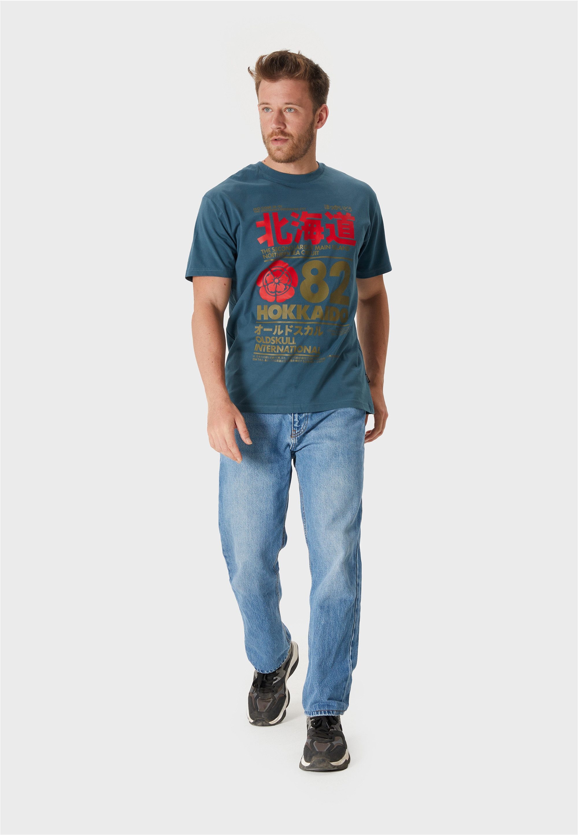 Oldskull T-Shirt Retro Japan Island (1-tlg) mit coolem Print