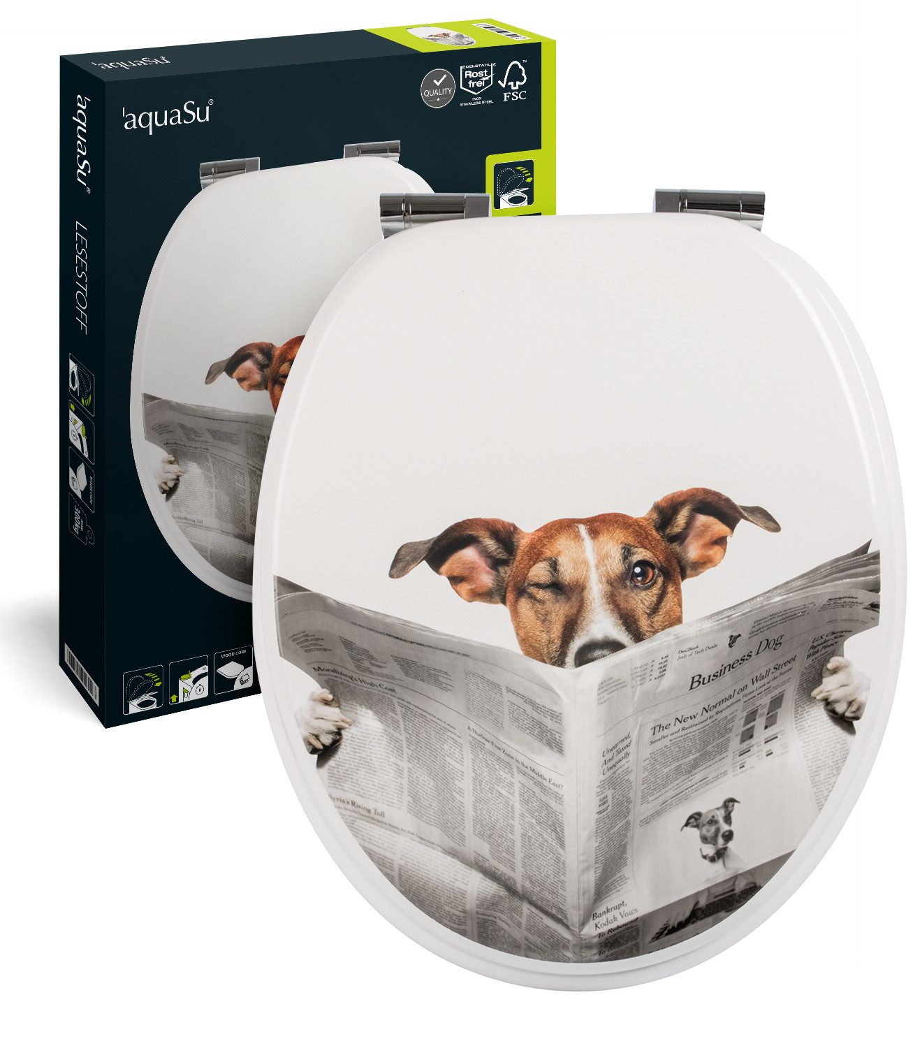 Sitzplatz WC-Sitz Tier Dekor, Motiv Lesestoff, günstig online kaufen