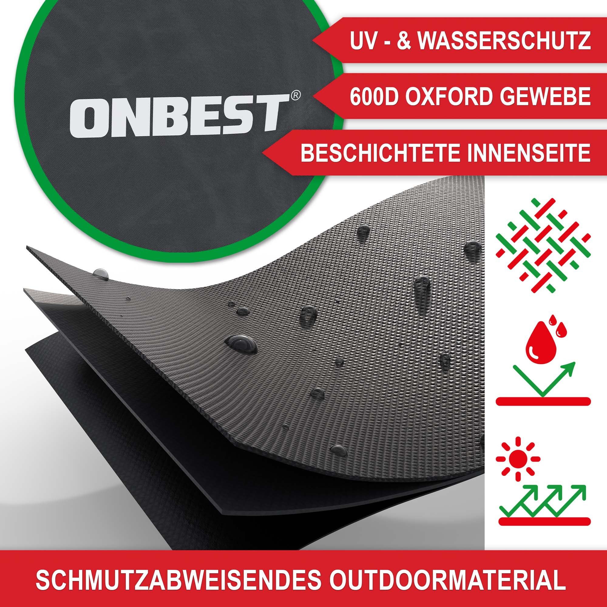 Onbest Gartenmöbel-Schutzhülle mit Kordelzug 600D Oxford-Gewebe günstig online kaufen