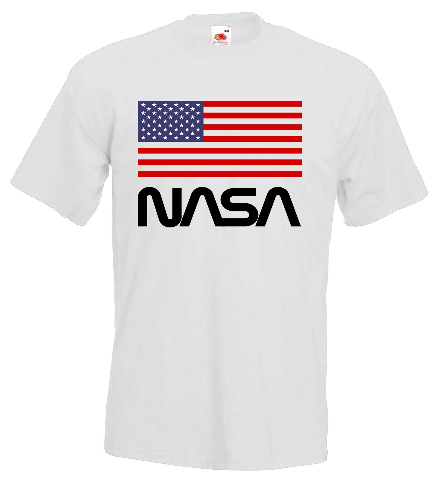 Youth Designz T-Shirt NASA USA Herren T-Shirt mit trendigem Frontprint Weiß