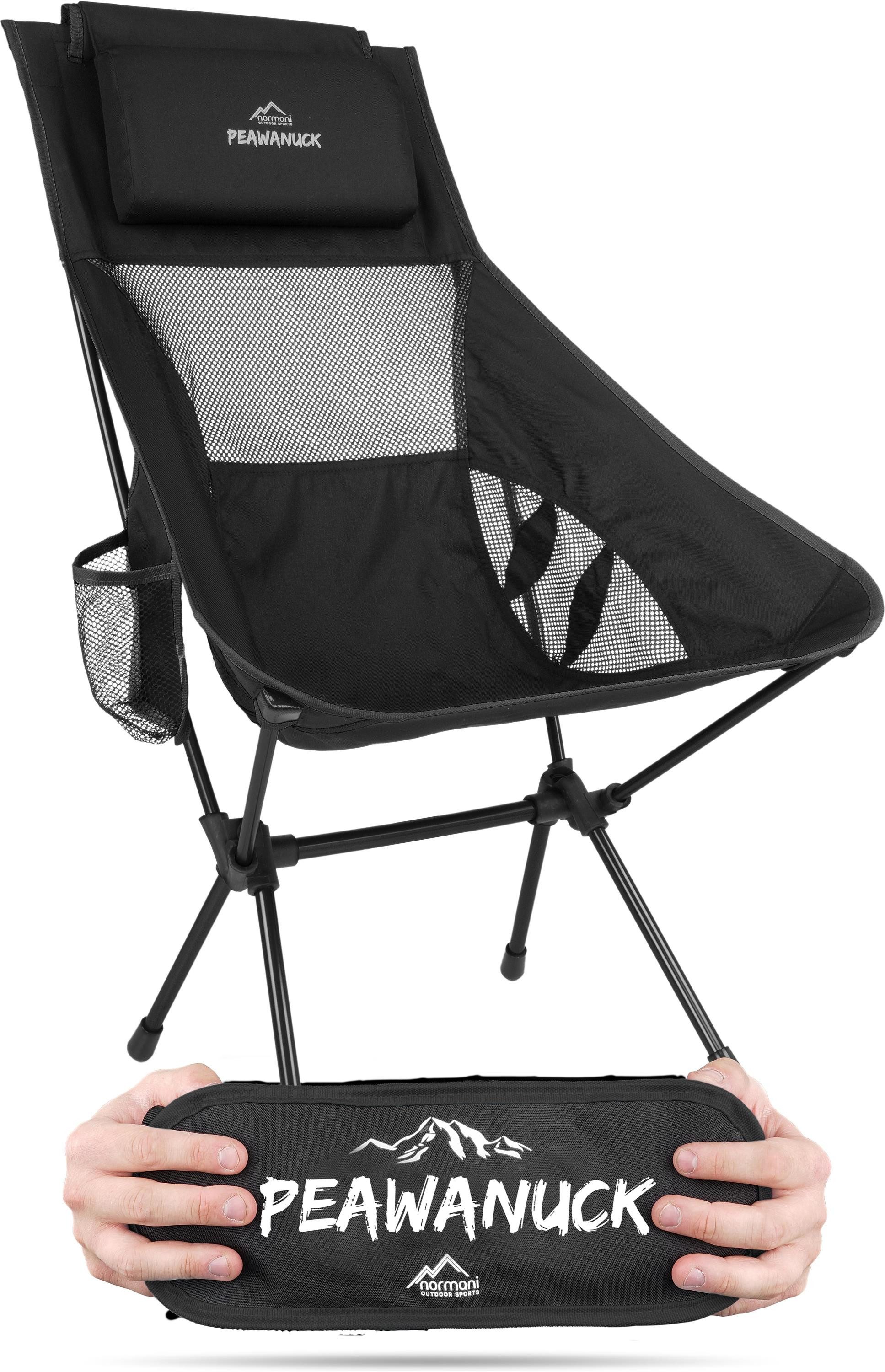 normani Campingstuhl Ultraleichter Campingstuhl Peawanuck, Outdoorstuhl Hochlehner Faltstuhl Strandstuhl Anglerstuhl