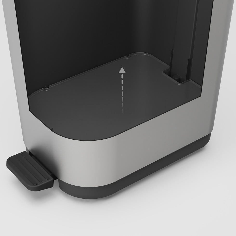 ROTHO Mülleimer Rotho Treteimer Ribo 35 L weiß grau