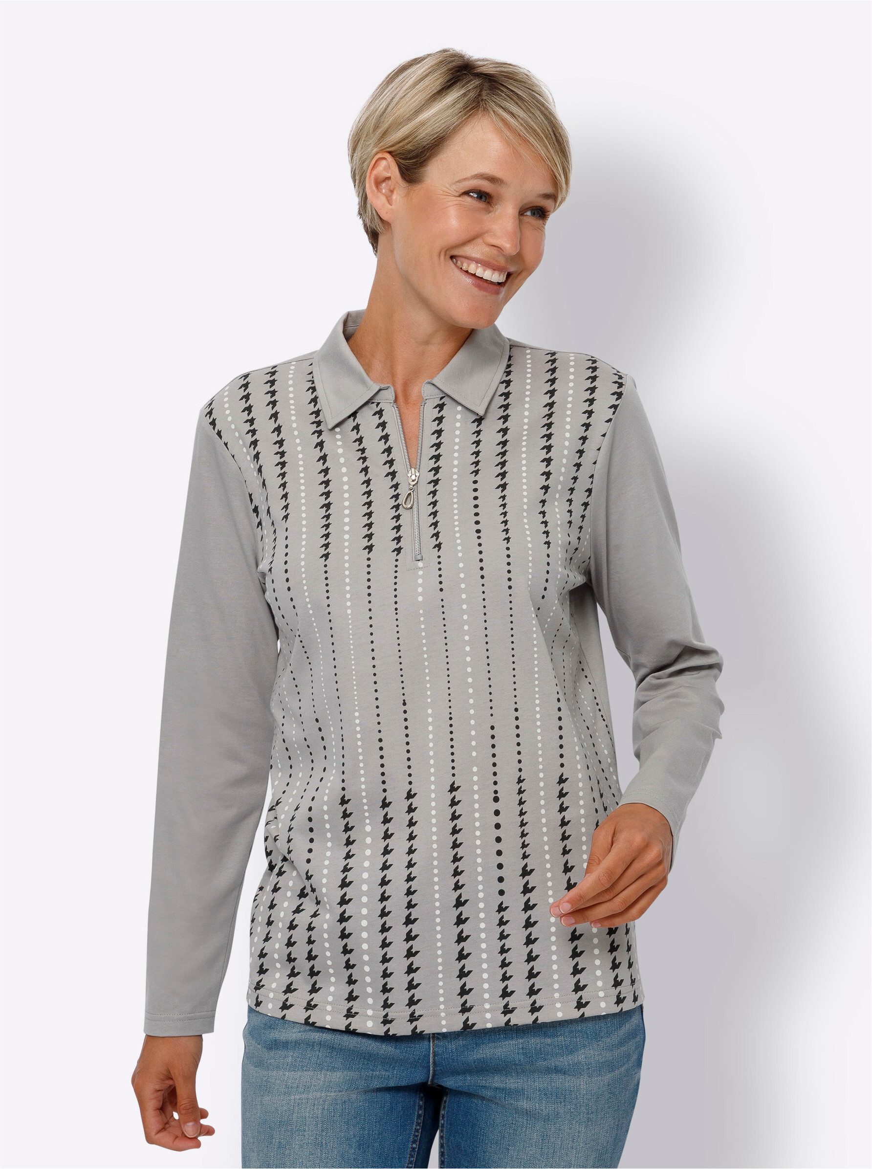 Sieh an! T-Shirt Langarm-Poloshirt .