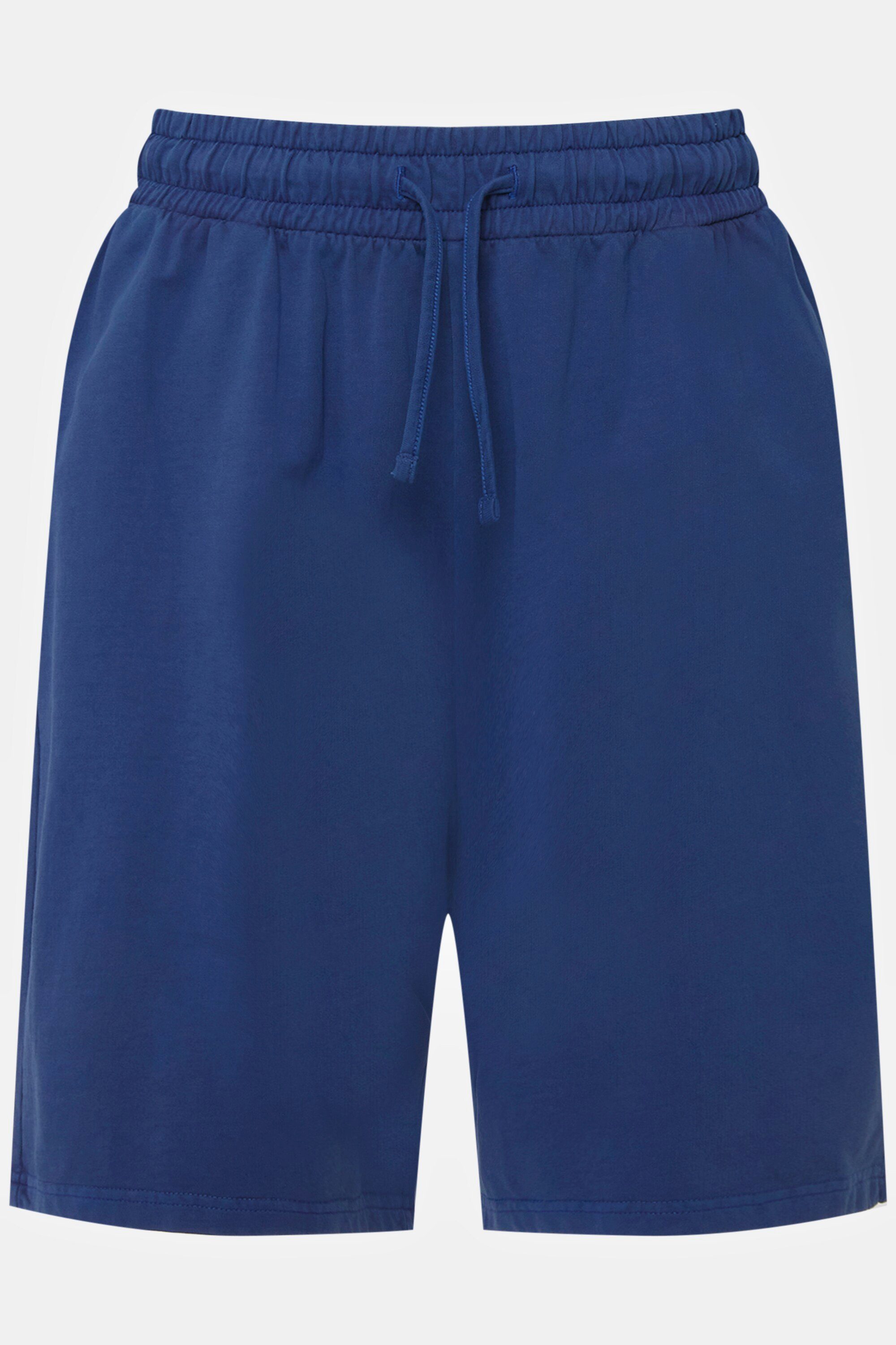 Ulla Popken Schlupfhose Wash Sweat-Capri Bein Out gerades blau Rose Taschen
