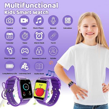 ELEJAFE Smartwatch (Andriod iOS), GPS Kinder-Wasserdicht SOS Voice Chat SpO2 Sportuhr
