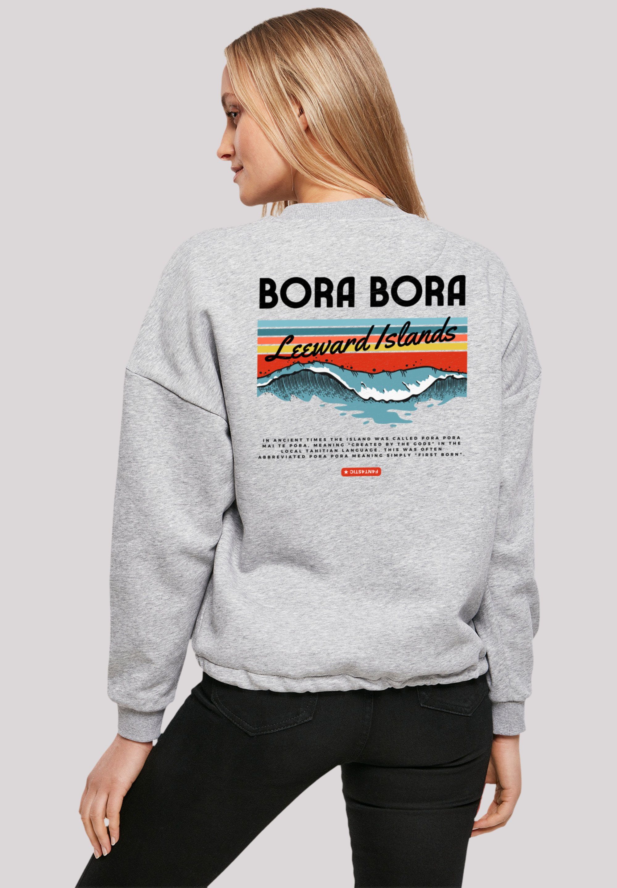 Sweatshirt grey F4NT4STIC Leewards Bora heather Print Island Bora