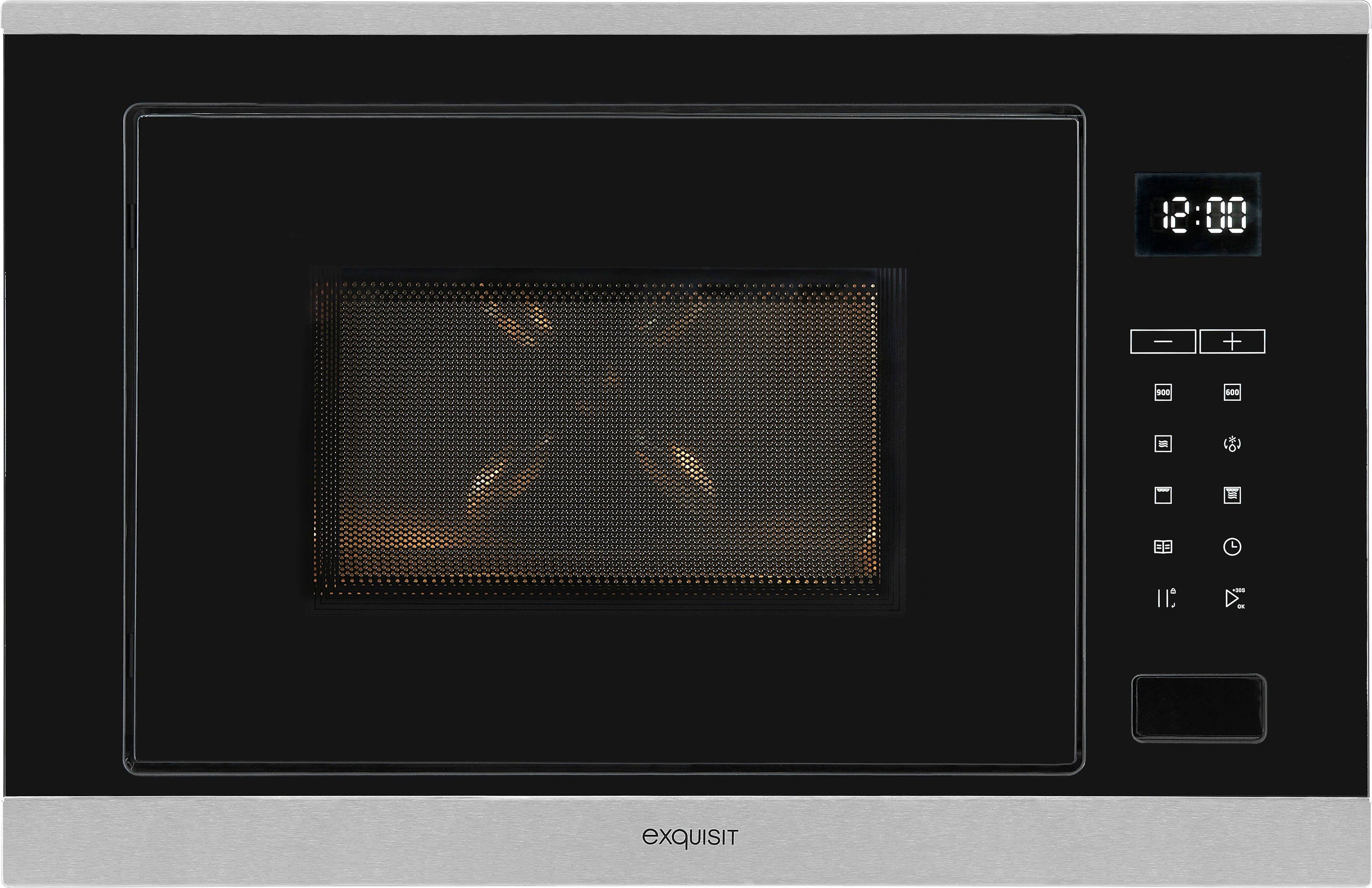 exquisit Einbau-Mikrowelle EMW25-G-020, Grill, Mikrowelle, 25 l, 2-in-1 Gerät: Aufwärmen oder Grillen – Genuss im Handumdrehen