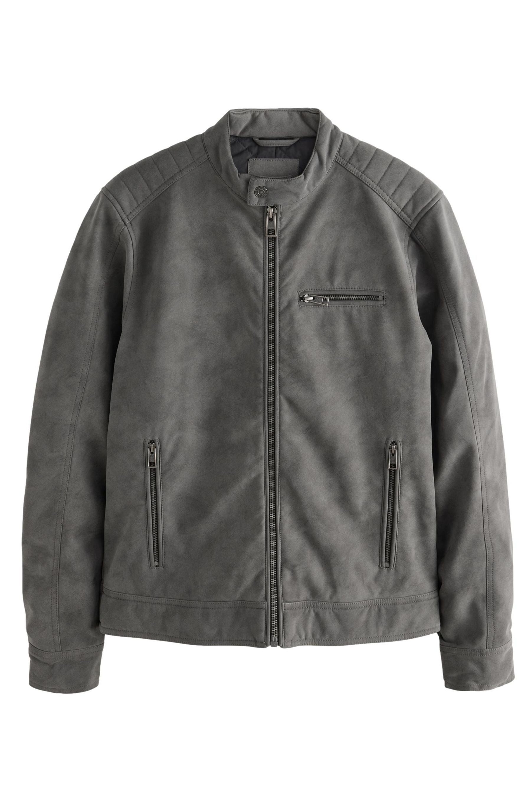 Next Lederimitatjacke Bikerjacke aus Velourskunstleder (1-St)