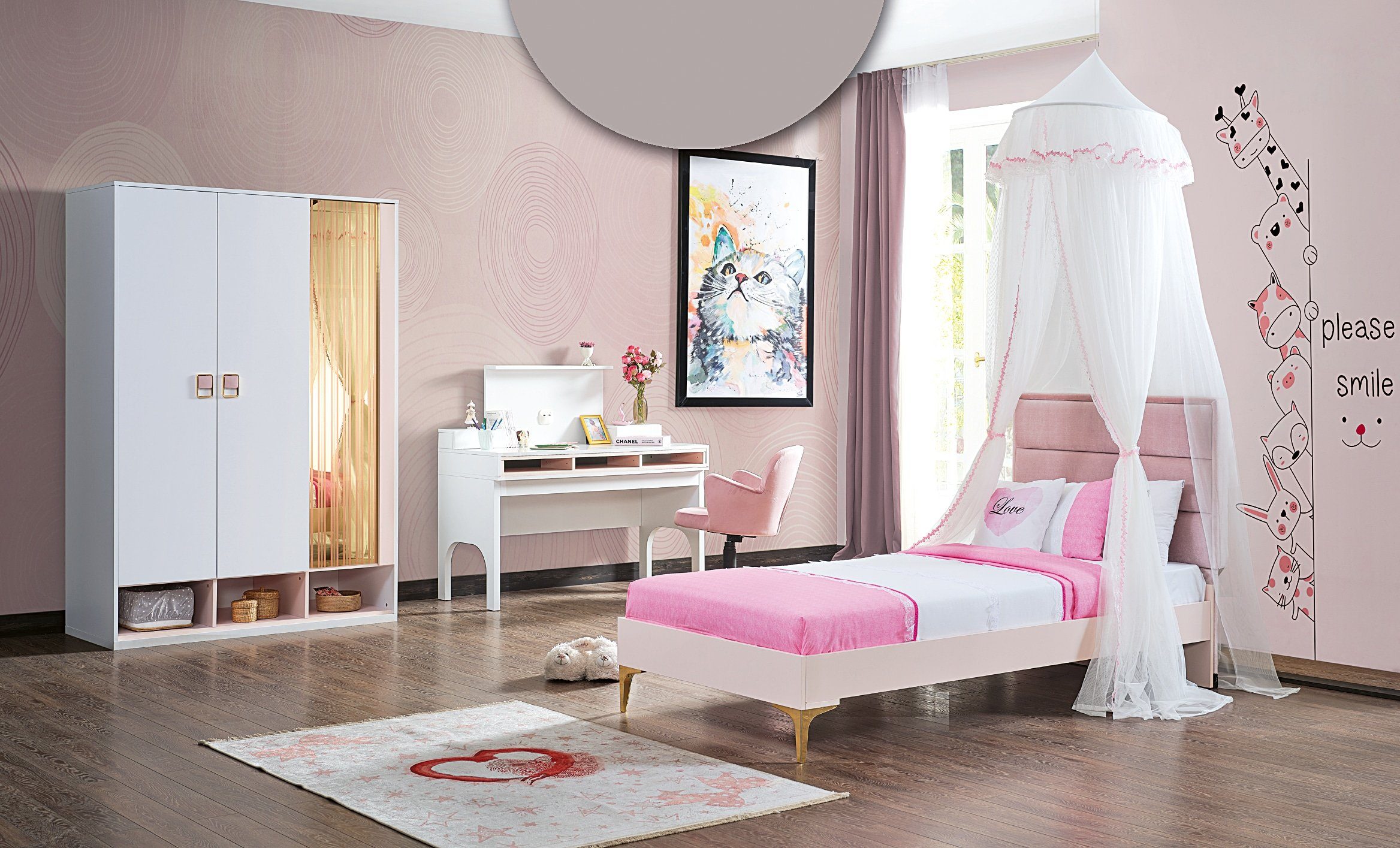 Villa Möbel Jugendzimmer-Set ROSA Jugendzimmer, (2-tlg)