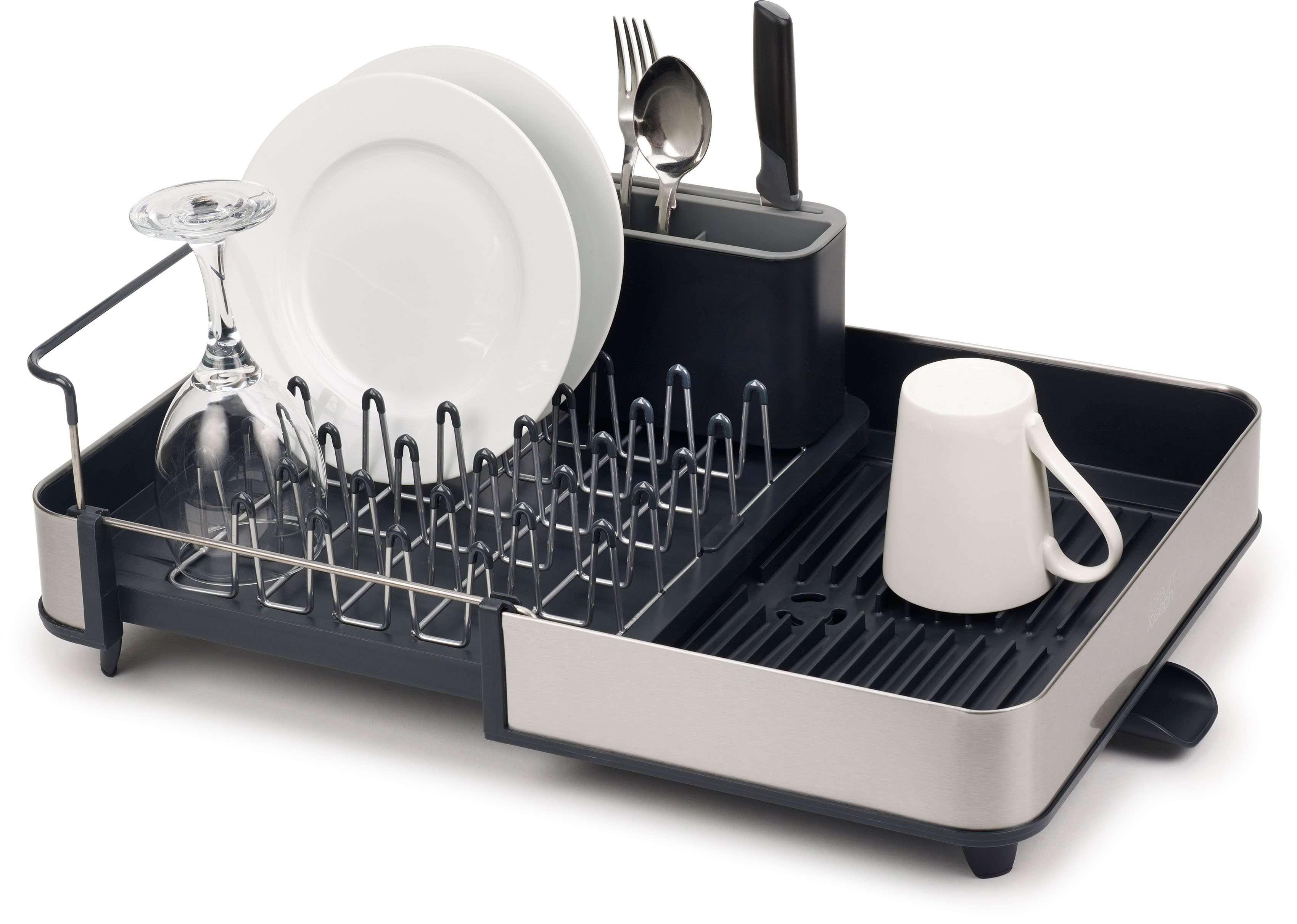 Joseph Joseph Geschirrständer Rethink Your Sink, ausziehbar, integrierter Ausguss, rutschfeste Füße
