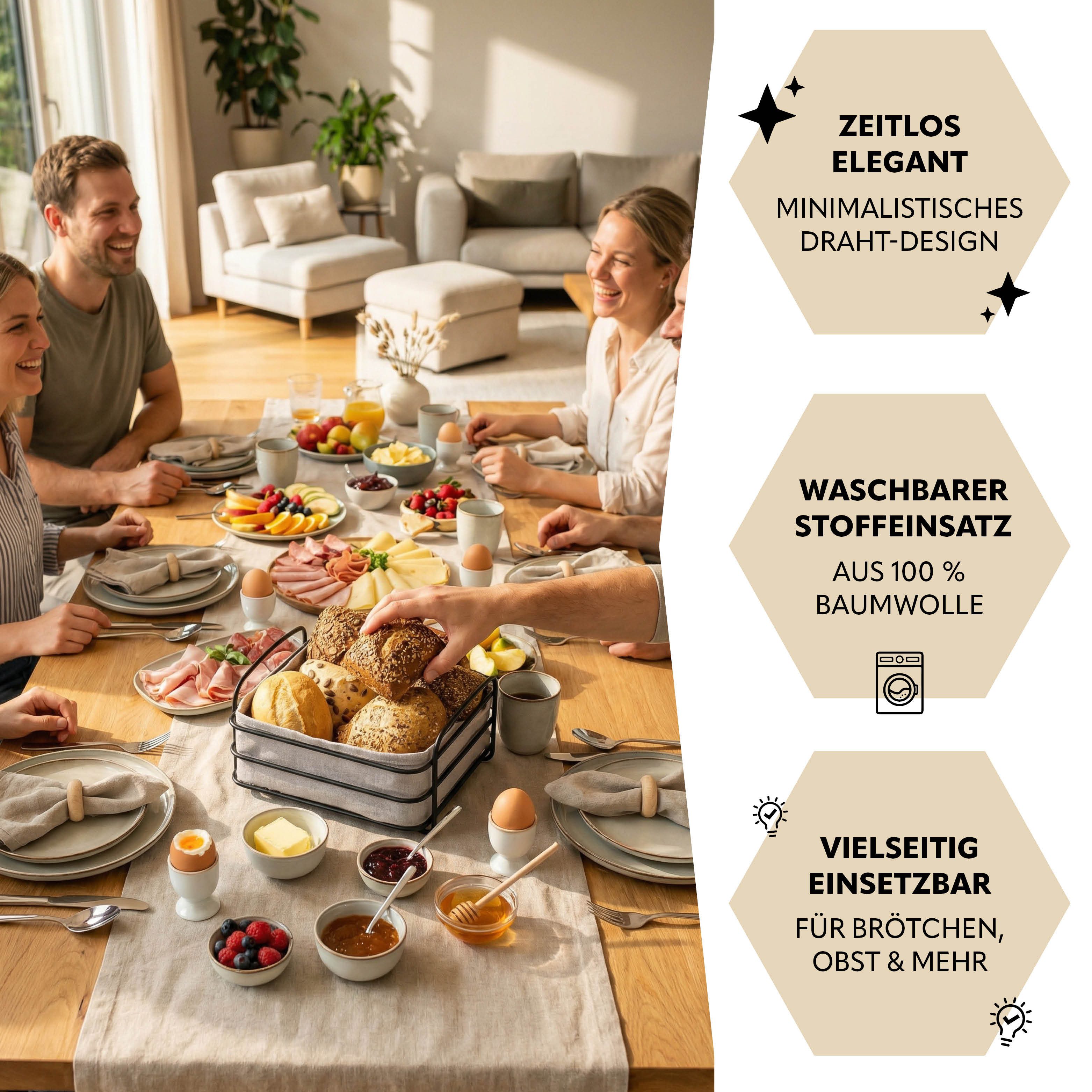 eluno Obstschale mit abnehmbarem Bezug, aus schwarzem Metall, Metall, Baumwolle, abnehmbarer Stoffeinsatz