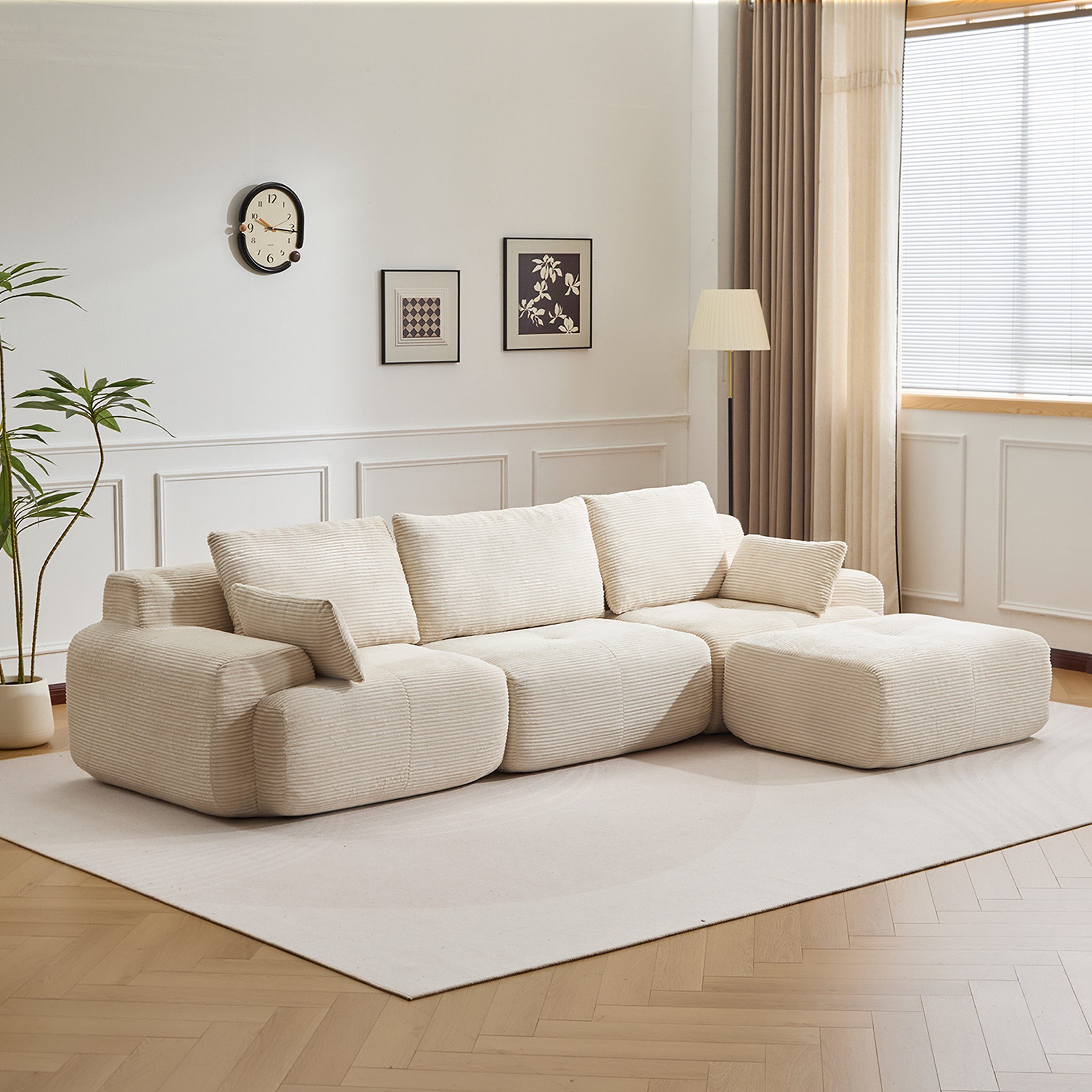 Leawin Sofa Sofa 3-2-1 Sitzer mit Schlaffunktion – Wohnzimmersofa modern & bequem, Bequemes Sofa mit Bettfunktion – modern, kompakt und flexibel nutzbar
