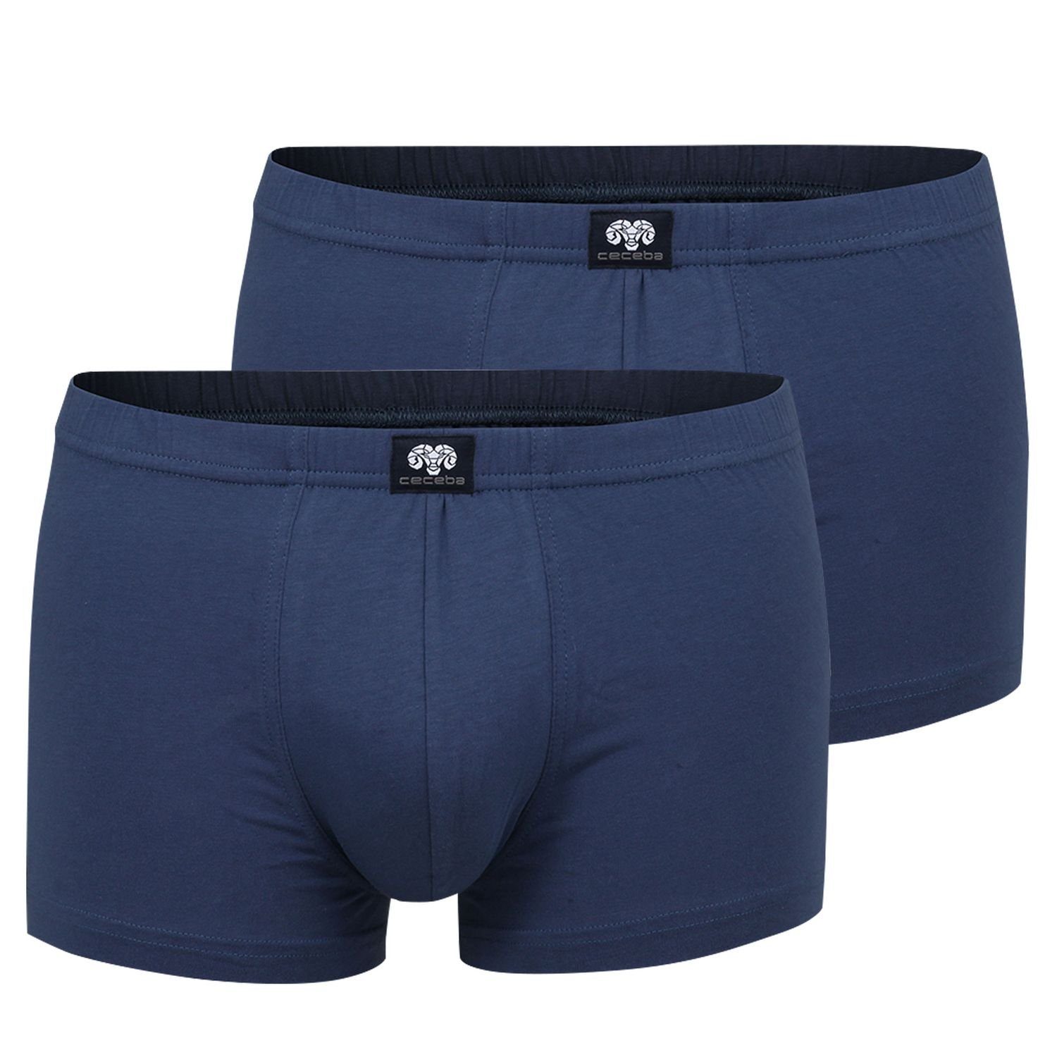 Boxershorts in (2-St) Eingriff, Übergrößen CECEBA navy Komfortbündchen, auch ohne