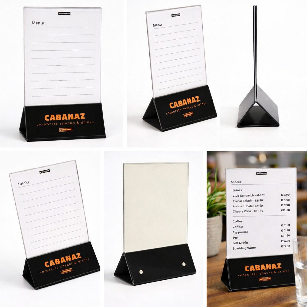 Capventure Tischkartenhalter 6 x Cabanaz Menükartenhalter schwarz, Speisekartenhalter, Kunststoff, (Set bestehend aus 6 Menükartenhaltern)