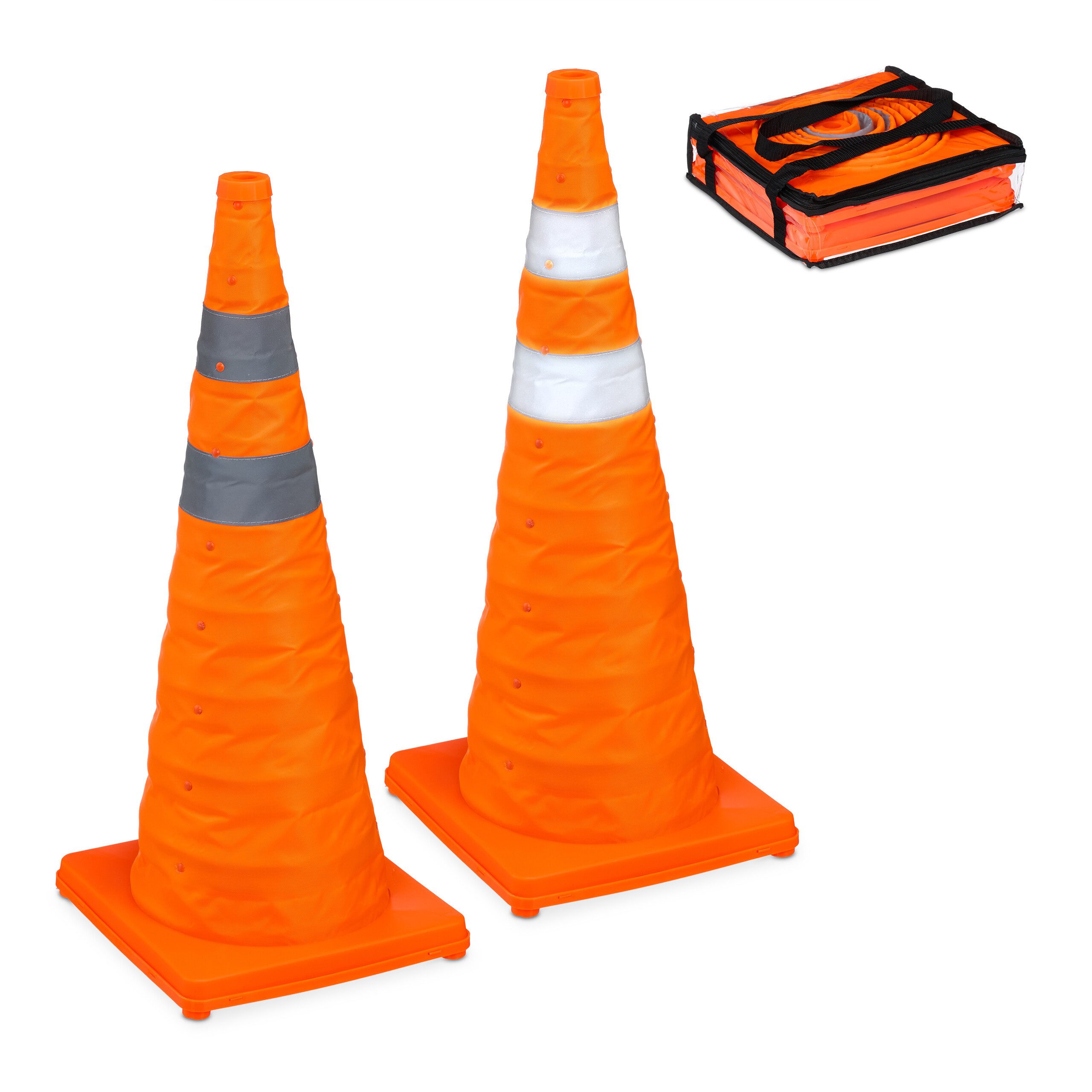 relaxdays Pylonen Faltbare Pylonen 70 cm im 2er Set
