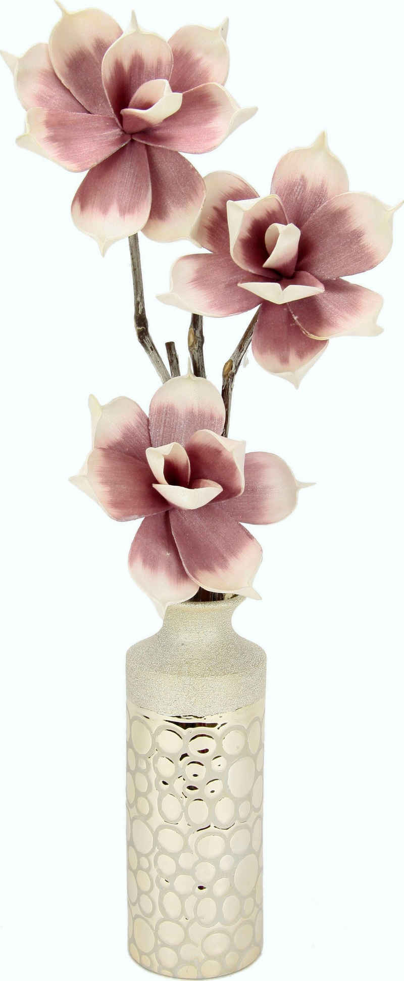 Kunstblume »Soft-Rosenbund« Rose, I.GE.A., Höhe 62 cm, in Vase