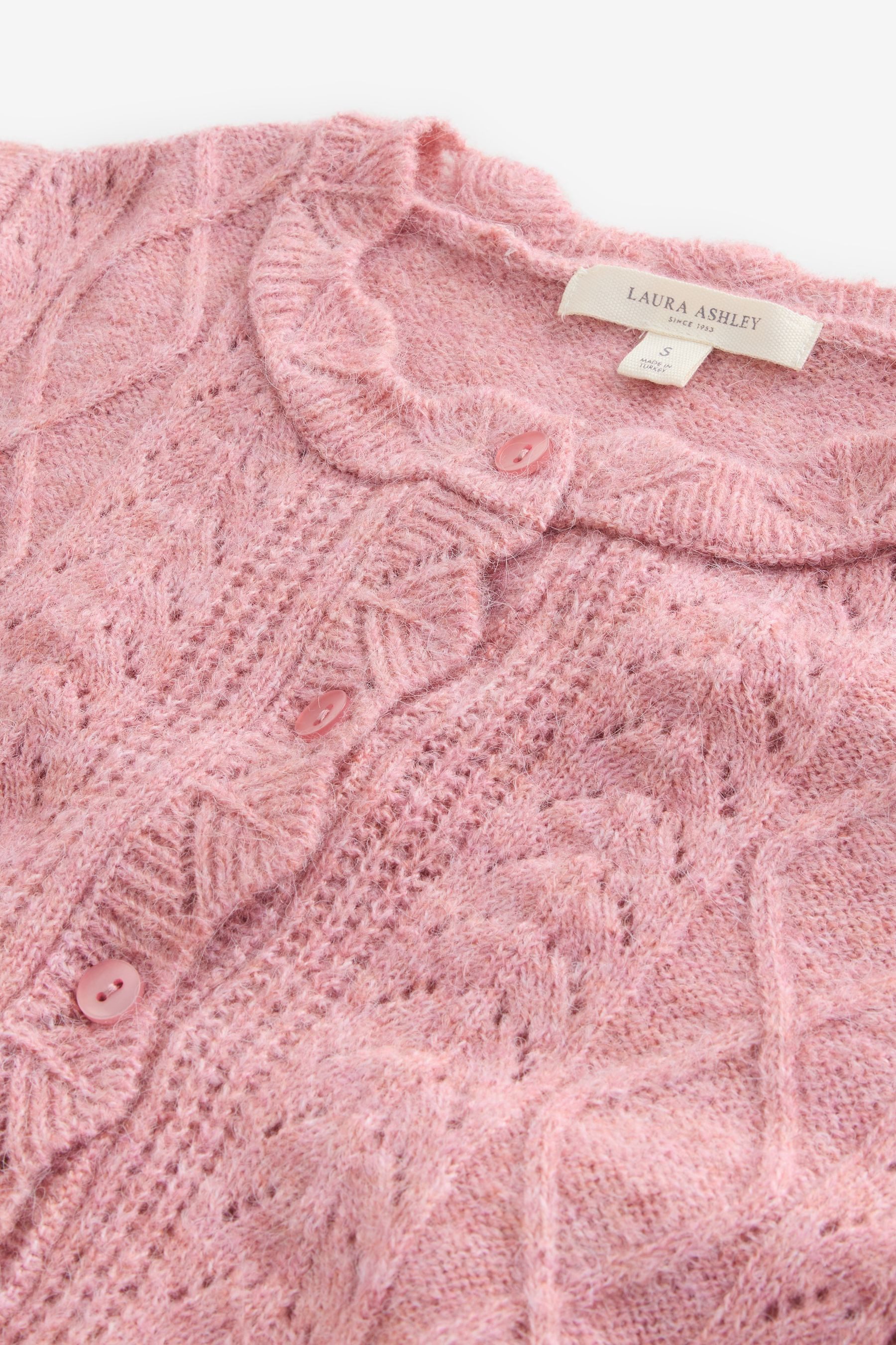 LAURA ASHLEY Strickjacke Laura Ashley Strickjacke mit Pointelle (1-tlg)