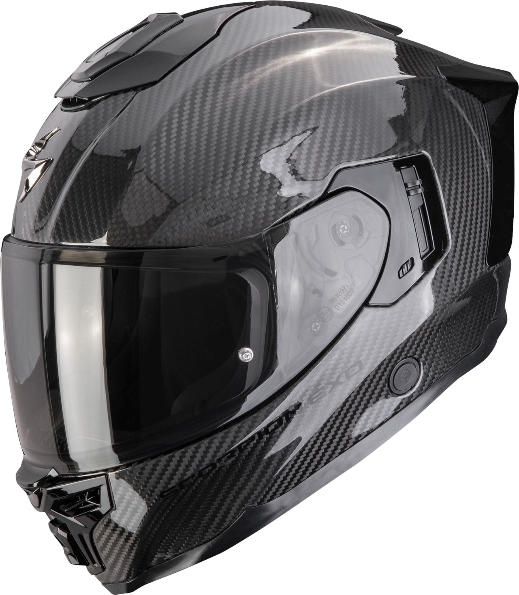 Scorpion Exo Motorradhelm Exo-1500 Carbon Air Integralhelm, antifog beschichtet,Notfallsystem-Polsterung (EQRS),geeignet für